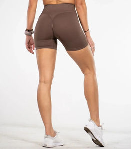 กางเกงขาสั้นโยคะเอวสูงสำหรับผู้หญิง ขายส่ง กางเกงเลกกิ้งไร้ตะเข็บกระชับสัดส่วน กางเกงออกกำลังกายยกกระชับสะโพก - Product Image 4