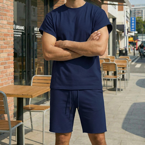 Men's Solid <b>Color</b> <b>Shirt</b> and Shorts Set Summer Outfits Fashion Street And Casual Wear Short Sleeve Suit for Men Two Piece Set - Product Image 5