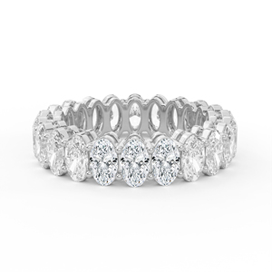 Bague en or blanc massif avec diamants de laboratoire, plaquée rhodium, multi-pierres, boucle sans soudure, lot calibré, fournisseur de bijoux fins - Product Image 1
