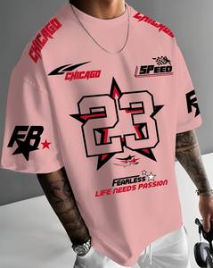 Camiseta Gráfica de Gran Tamaño para Hombre, Estilo Racing, Ajuste Holgado, Transpirable, Verano, Impresión Digital, Chicago Speed 23 - Product Image 1