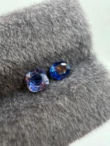 Zafiros Azules Naturales de Ceilán, Sri Lanka, Corte Oval/Cojín, 2 Piezas, 1.31CT, Azul Fuego, Tratados con Calor, para Joyería - Product Image 4