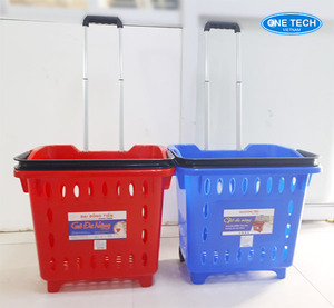 Cesta rodante de plástico con asas de acero inoxidable Vietnam C/O, C/Q, ISO ODM 100 MOQ - Product Image 5