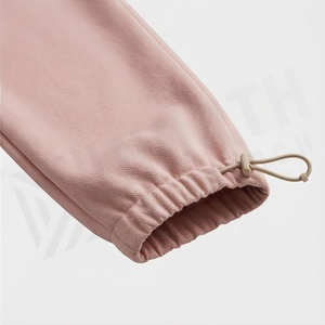 Unisex Pink <b>Tracksuit</b> Hooded Full Sleeve Solid Color Casual Sportswear With Side Pockets Zipper Fly Autumn Wear - Product Image 6