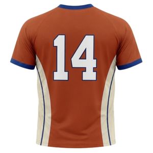 Camiseta de Netball Unisex Color Naranja Óxido y Blanco, Sublimada, de Poliéster Ligero, Cuello Redondo, Ropa Deportiva para Entrenamiento en Equipo - Product Image 2
