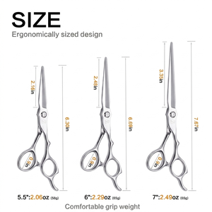 NYBL-55 5.5inch Straight <b>Left</b>-<b>handed</b> <b>Scissors</b> JAPAN 440C Sharp 58-59HRC Hardness Stainless Steel Handle Barber Shears Hair 28 - Product Image 6