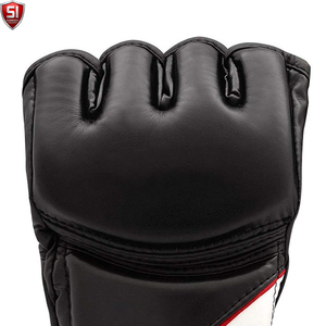 Gants de MMA SUMROOS à demi-doigts en cuir PU, lacés, pour entraînement, sparring, boxe, avec fermeture réglable au poignet, unisexe, pour arts martiaux - Product Image 6