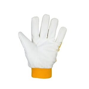 Gants de travail de sécurité en cuir blanc personnalisables, antidérapants, respirants et texturés, durables pour l'assemblage industriel (vente en gros) - Product Image 5