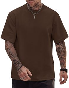 <b>Men</b> Heavy Cotton <b>Stretch</b> T Shirt Oversized Fashion Tee OEM Custom Bulk - Product Image 1