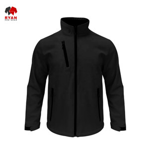 แจ็คเก็ตซอฟต์เชลล์แบบมีซิปสำหรับผู้ชาย ดีไซน์สั่งทำพิเศษจาก Ryan Pro Gear พร้อมโลโก้สั่งทำ สีพื้น - Product Image 4