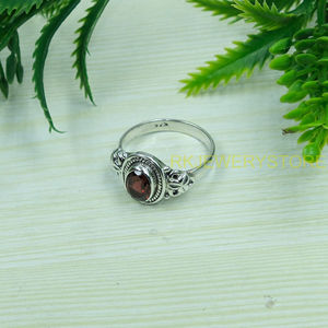 Red <b>Garnet</b> Stone <b>Ring</b> 925 Sterling <b>Silver</b> <b>Ring</b> Handmade Design <b>Ring</b> Wedding Engagement <b>Rings</b> for Women <b>Garnet</b> Christmas Gift - Product Image 3