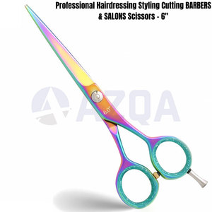 Tijeras de Peluquería Profesionales de Acero Inoxidable con Recubrimiento Multicolor de 6 Pulgadas, Tijeras de Peluquería para Salón - Product Image 6