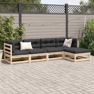 Conjunto de Sofás para Patio con Estructura de Madera de Pino Sólido y Cojines Antracita, Muebles de Exterior de Primera Calidad - Product Image 3