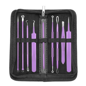 Stainless Steel 10 Pcs <b>Blackheads</b> Remover Comedone <b>Extractor</b> Tools set - Product Image 2
