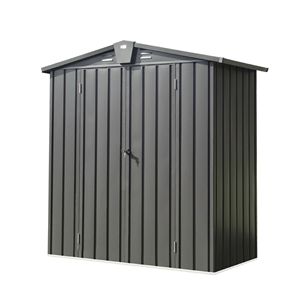 Caseta de Almacenamiento Exterior de Acero Galvanizado de 5.7x3 Pies, Caseta Metálica para Herramientas con Puerta Doble con Cerradura, Modelo 2022 - Product Image 1