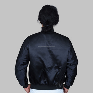 Venta al por mayor OEM moda satén bordado béisbol hombres Letterman chaqueta - Product Image 2