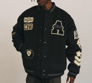 Veste pour homme en mélange de laine, veste varsity, veste pour hommes, style streetwear, veste de baseball brodée, veste d'hiver - Product Image 1