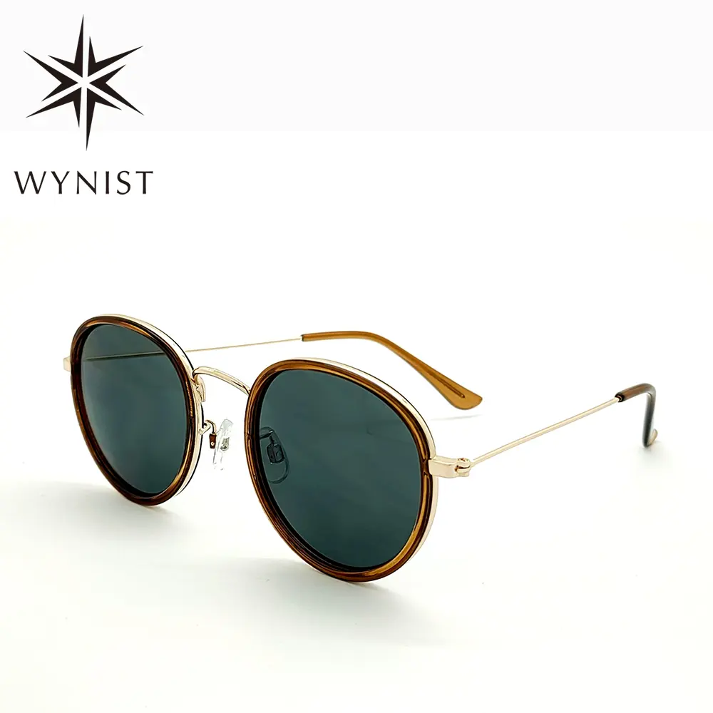 Custom Logo Fashion Metal Acetate Frame Sunglasses Men Driving Sunglasses