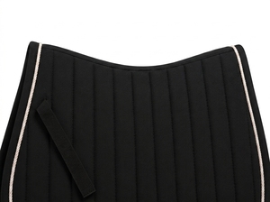 Tapis de selle d'équitation noir pour chevaux anglais, respirant, matelassé, absorbant les chocs et évacuant l'humidité - Product Image 3