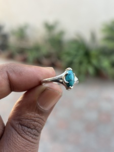 Handmade 925 Sterling Silver Bezel Setting Classic Natural <b>Turquoise</b> Gemstone <b>Ring</b> Elegant Anniversary Gift for Her Fashionable - Product Image 2