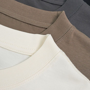 เสื้อยืดคอตตอนพรีเมียมหนา 220 GSM ทรงปกติ ระบายอากาศได้ดี สัมผัสนุ่ม ผลิตแบบ OEM ขายส่ง - Product Image 3
