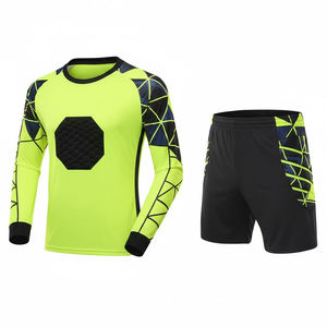 Camiseta de Portero de Fútbol Unisex de Manga Larga, Cuello en V, Estampado Geométrico por Transferencia de Calor, Poliéster que Absorbe la Humedad, Corte Regular para Adultos - Product Image 4