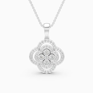 จี้เพชรเพาะเลี้ยง Luxe 0.58 กะรัต รุ่น FloraLuxe ทำจากทอง 9K สีเหลือง ขาว และโรสโกลด์ - Product Image 2