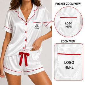 Pyjamas pour femmes personnalisés brodés Alpha Kapa HMR OEM ODM, confortables et relaxants, ensembles de pyjamas à col en V - Product Image 2