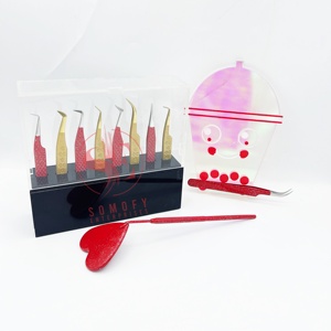 อุปกรณ์ต่อขนตาปลอมเพิ่มวอลลุ่มสแตนเลสอย่างยั่งยืนอุปกรณ์เสริมความงามสีชมพูสีดำแพ็กเกจแบบกำหนดเองได้ - Product Image 5