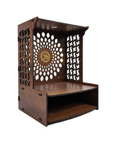 Handcrafted Wooden Om Lotus Mandir Wall Hanging Pooja Temple for Home Decor, Traditional Indian Wooden Prayer Temple, 30×25×40cm - Product Image 6