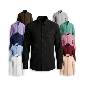 Chemises habillées décontractées à manches courtes boutonnées sur mesure, motif rayé personnalisé, confortables et élégantes pour l'été – Vente en gros - Product Image 1