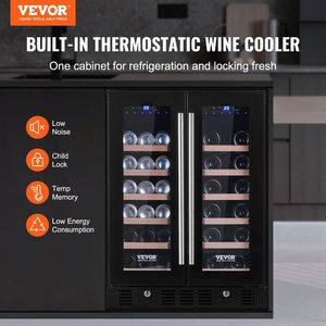 24 \ "doppia zona vino bevande frigorifero 78 lattine 20 bottiglie di capacità blu LED digitale controllo temperamento bambino blocco ETL - Product Image 2