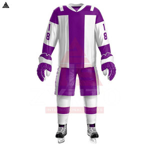 Tenue d'équipe de hockey sur glace, uniforme de haute qualité, couleur personnalisée, 100% polyester imprimé, anti-UV, séchage rapide, en vente en ligne - Product Image 2