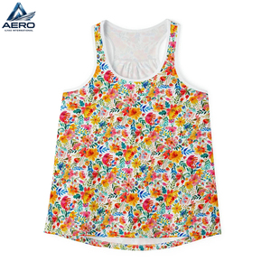 Women Clothing High Quality Sleeveless Shirt Tank <b>Top</b> With Colorful Flower Design Women's Fitness Wear Tank <b>Top</b> - Product Image 1