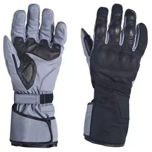 Gants de course en cuir pleine fleur noir, blanc et rouge, antidérapants, avec fermeture auto-agrippante, unisexe, pour la conduite - Product Image 4
