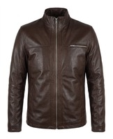 Nouvelle conception confortable, veste en cuir pour homme, best-seller, col montant, logo avant, rouge, hiver, imperméable, écologique