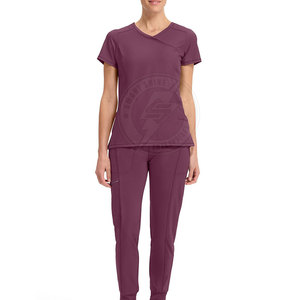 2026 Lightweight Cotton <b>Scrub</b> Women Mock Wrap <b>Tops</b> Premium Quality Hospital Use OEM Custom Service New Arrival - Product Image 5