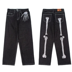 Jeans de mujer de cintura alta, corte recto ajustado, transpirables, de color liso, con dobladillo con abertura, lavado claro, de mezclilla, casuales, de largo completo, con botones, efecto stonewashed - Product Image 1