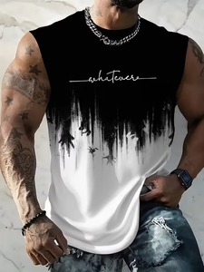 Wholesale <b>Cheap</b> Price Men Blank Tank Tops Bulk Order Polyester Sublimation Sleeveless Shirts - Product Image 4