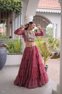 Designer Silk Multicolor Navratri Lehenga Choli for Women | Traditional Mirror Work Garba Party Dress - Product Image 2