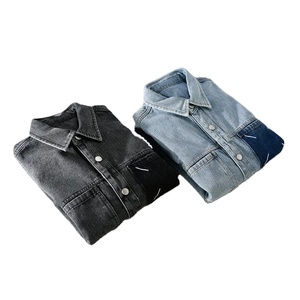 Vêtements de rue imprimés sur mesure pour hommes 100% coton surdimensionné à manches longues multicolore jean chemise en jean chemises pour hommes - Product Image 4