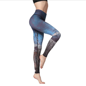 New Custom OEM Women's Solid Summer Breathable Anti-Bacterial Spandex/Polyester Yoga <b>Leggings</b> Gym Fitness Wear - Product Image 3