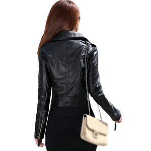 Chaqueta de Motociclista de Cuero Vacuno Bordada para Mujer, Reversible, Suave, Negra, a la Moda, en Colores Brillantes, Chaquetas para Motociclistas - Product Image 5