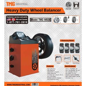 Equilibratrice Computerizzata Autocalibrante per Cerchi da 10''-24'' 220 RPM Precisione +/-1g con Modalità ALU Modello Lift TMG WB24 - Product Image 5