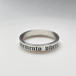 Anillos Memento Vivere de Plata de Ley 925, Anillo de Banda Memento Vivere, Anillo Recordatorio de Vivir, Joyería para Mujeres/Hombres - Product Image 1