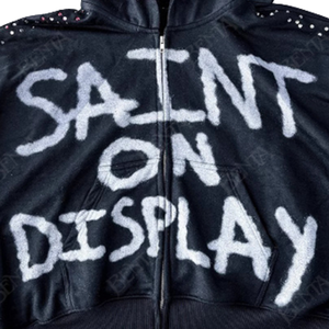 Custom Acid Wash <b>Rhinestone</b> Zip Hoodie – Oversized Cropped Graffiti Hoodie with Crystal Studs, Streetwear Fashion <b>Jacket</b>, OEM - Product Image 3