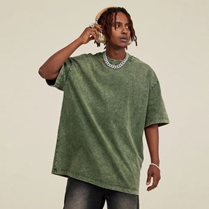 <b>Top</b> High Quality 100% Cotton Heavy Weight Tshirt Unisex Custom Print Logo <b>Mock</b> O <b>Neck</b> Blank T Shirt Oversize Men's T-shirt - Product Image 5