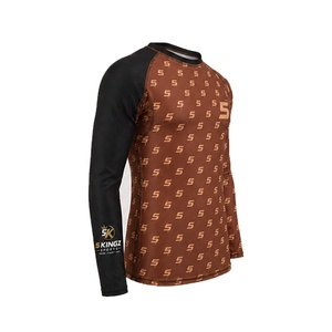 Sous-vêtement de sport à manches longues noir pour homme, design cool, impression par sublimation, pour la gym, le fitness, le MMA, le BJJ, adultes - Product Image 1