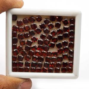 Natural Red <b>Garnet</b> Cushion Cut Faceted Calibrated Gemstones Loose Stones Wholesale Bulk For Jewelry Making Indian Supplier - Product Image 2