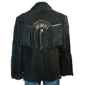 Genuine <b>Suede</b> Leather <b>Men's</b> Fringe Winter <b>Jacket</b> Premium Craftsmanship Plain Dyed Finish Multiple Sizes Custom Logo OEM Factory - Product Image 2