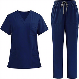 Ensemble de blouses médicales respirantes avec logo personnalisé, uniforme d'hôpital pour médecins et infirmières, vente en gros, ensemble de blouses médicales unisexe à col en V pour hôpital - Product Image 1